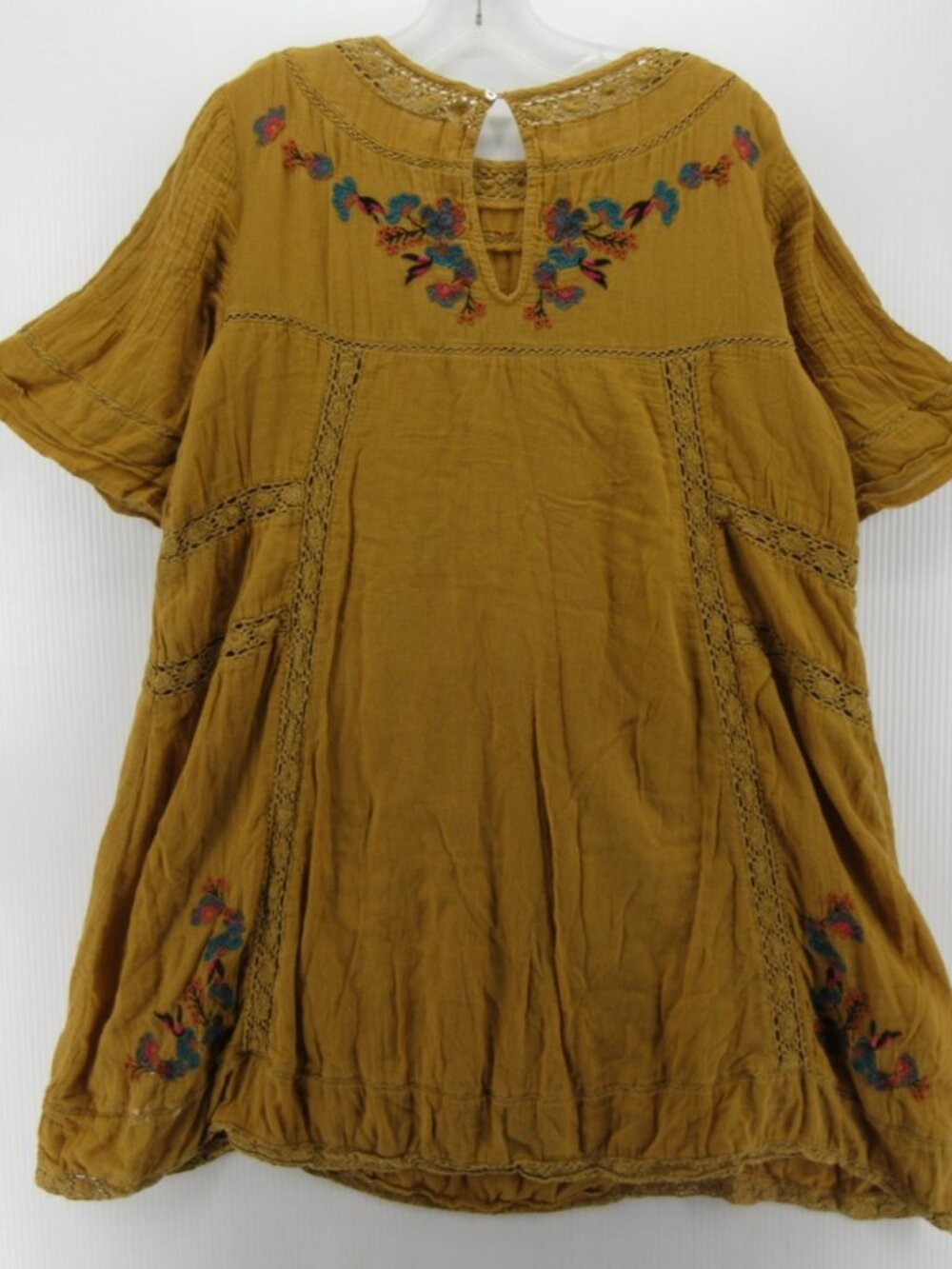 Free People Mustard Embroidered Mini Dress - Picture 7 of 11